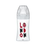Dodie Biberons Verre Sensation+ Anti-Coliques Tétine Plate Débit Lent London +0m 270ml