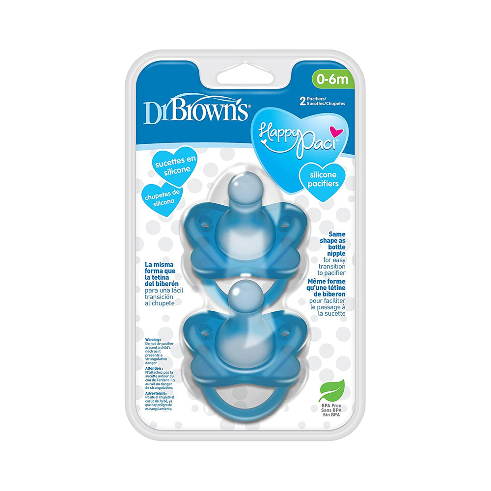 Dr Brown's 2 Sucette HappyPaci Rose +0m