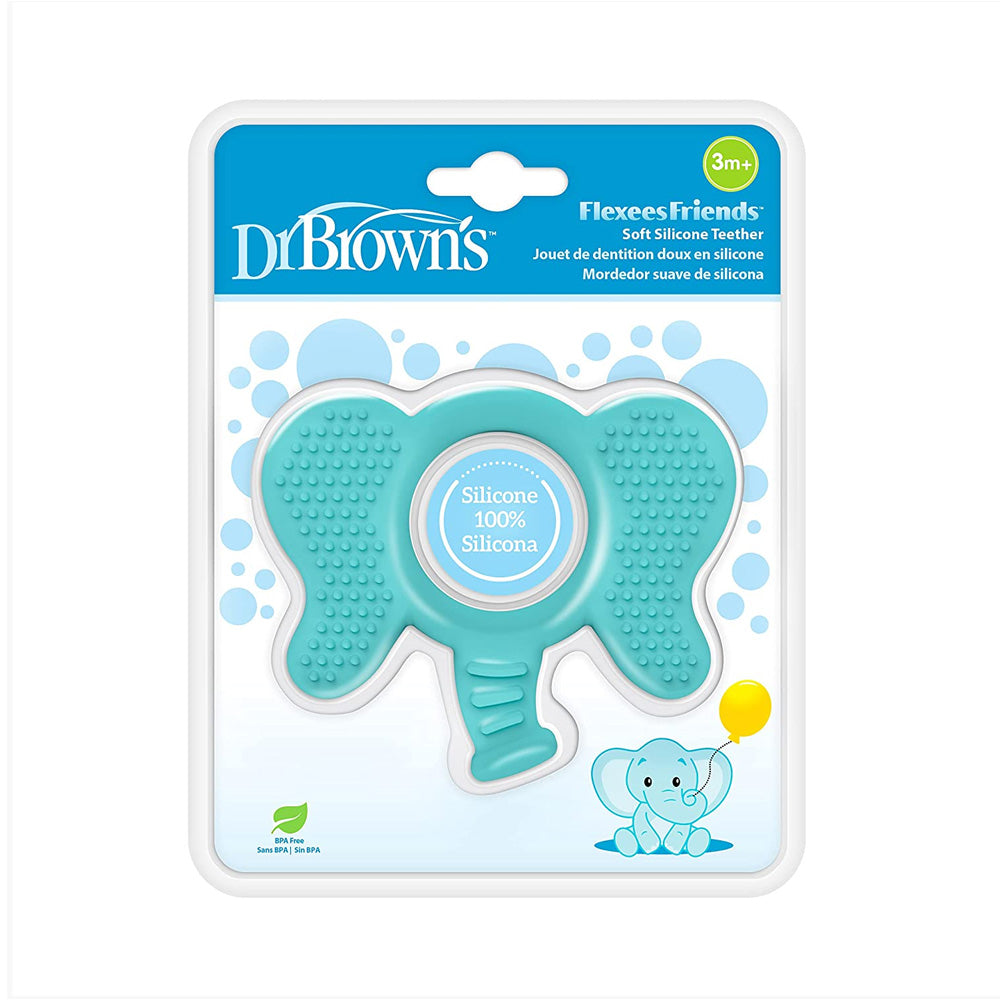 Dr Brown's Anneau De Dentition Flexees Eléphant Bleu +3m TE002