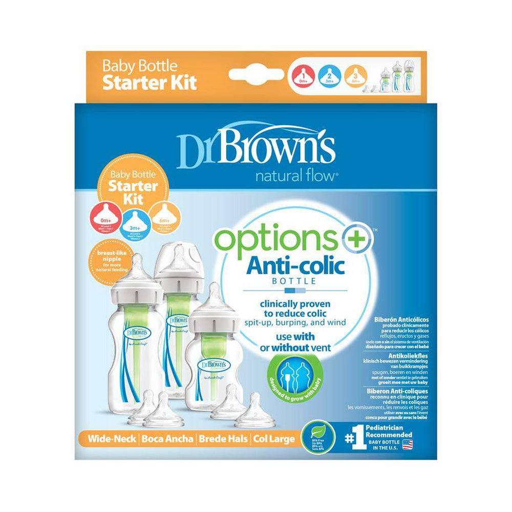 Dr. Brown’s Options+ Anti-colic Bottle Kit Starter Biberon à Cole Large