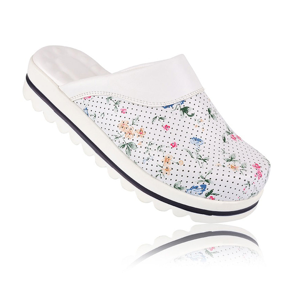 Footflex Sabot Orthopédique Femme Fleuri Beige Footflex Sabot Orthopédique Femme Fleuri Beige