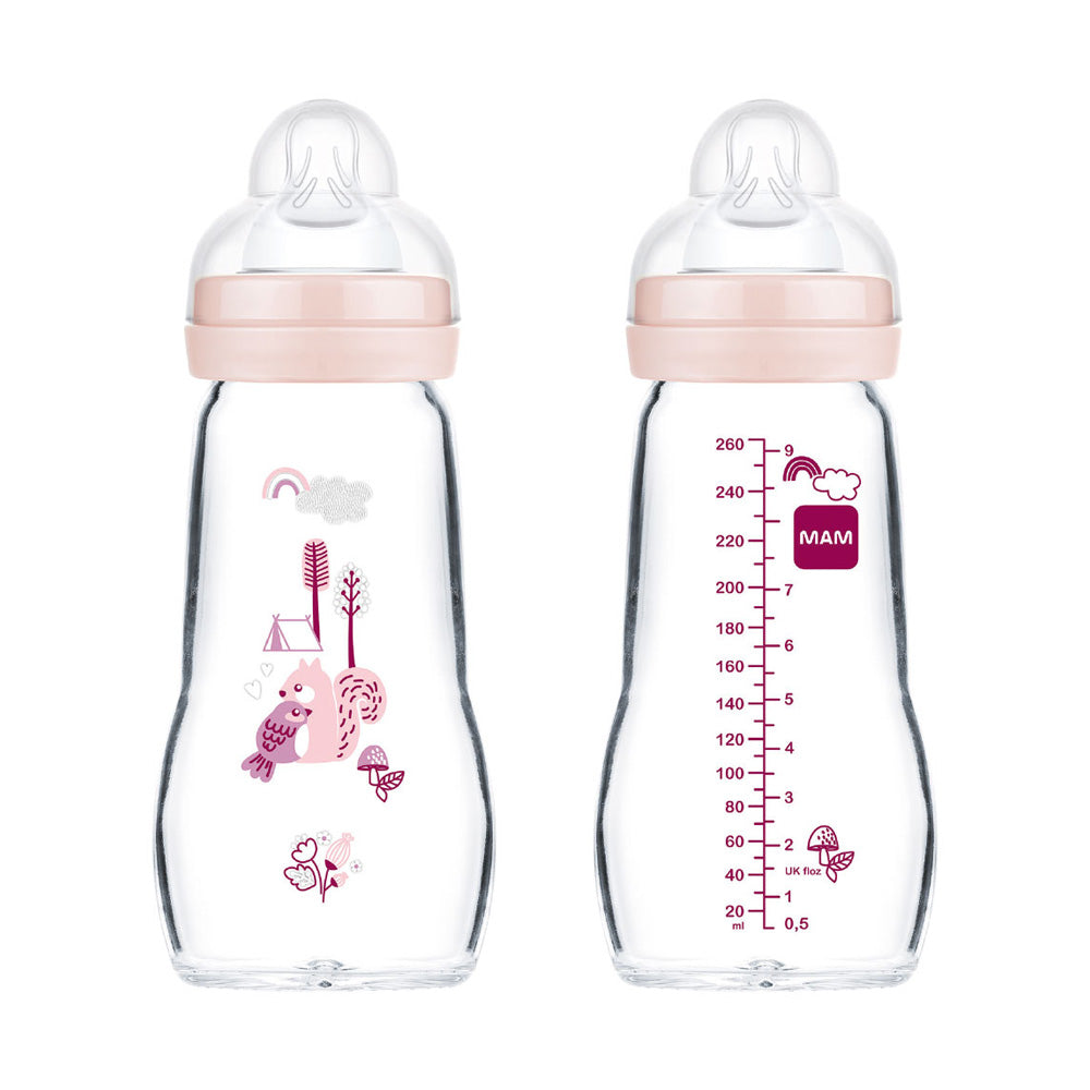 MAM Biberon Verre 2+m 260 ml Forest - Biberon En Verre MAM Biberon Verre 2+m 260 ml Forest - Biberon En Verre