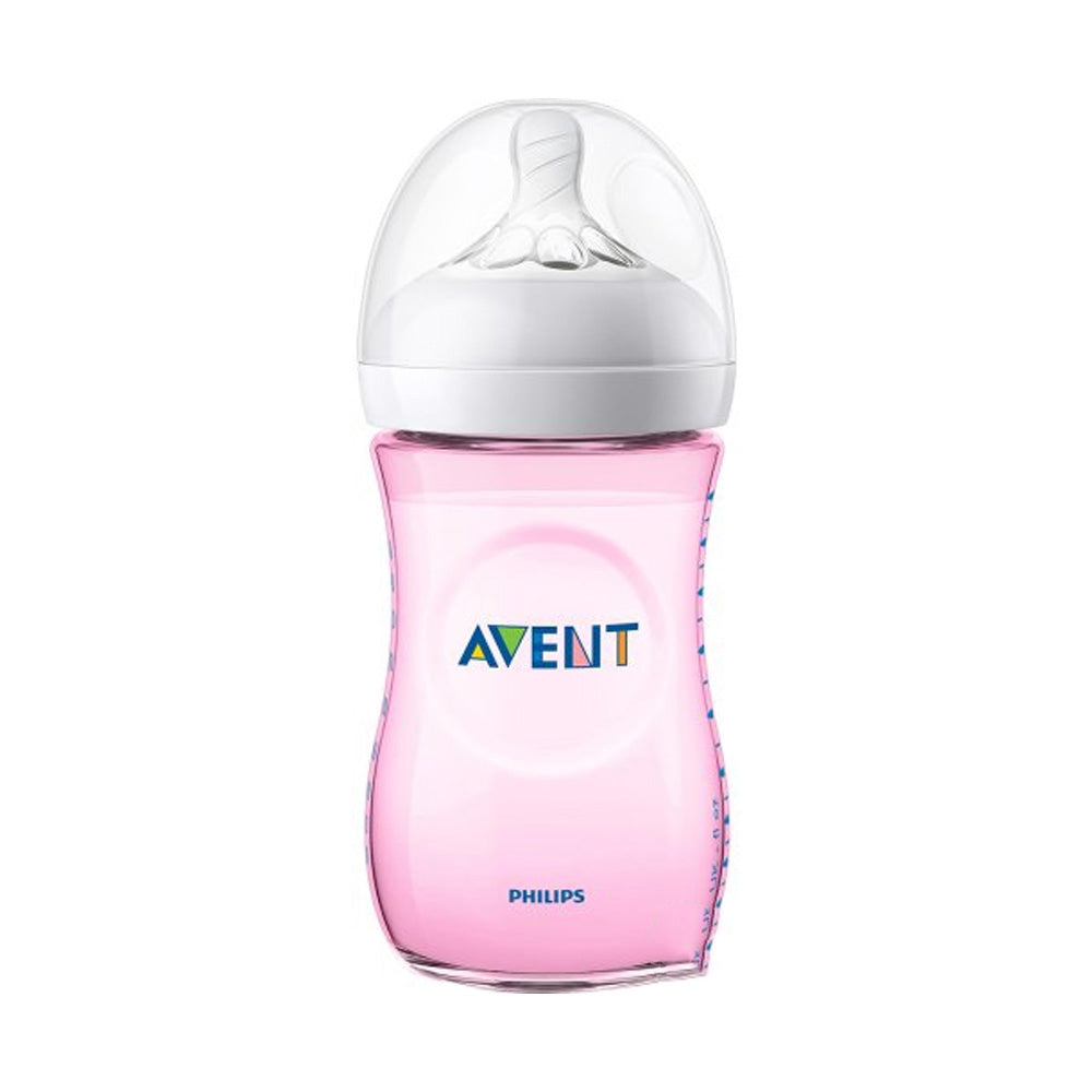 Philips AVENT Biberon Natural 260 ml Rose 9oz sfc034/17 Philips AVENT Biberon Natural 260 ml Rose 9oz sfc034/17