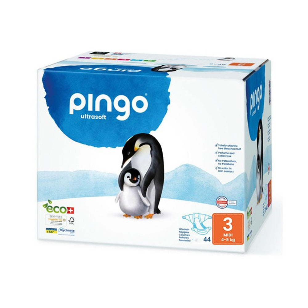 Pingo Couches Écologique Jetables Midi Taille 3 4-9kg Pingo Couches Écologique Jetables Midi Taille 3 4-9kg