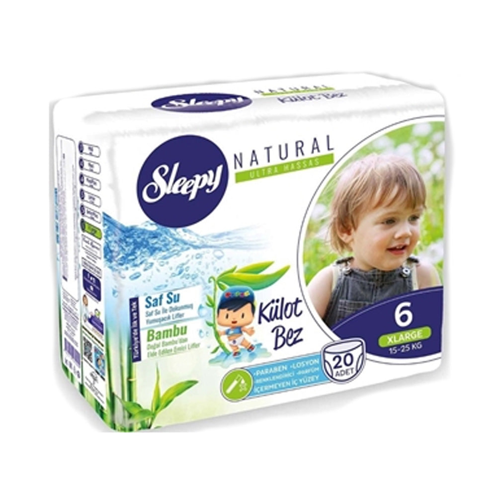 Sleepy Natural 6 Pants Taille X-large 15-25kg 20 Pièces Sleepy Natural 6 Pants Taille X-large 15-25kg 20 Pièces