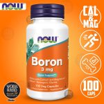 Now Foods Boron 3 mg, Structural Support Fonctionne avec du calcium et du magnésium 100 gélules Sticker
