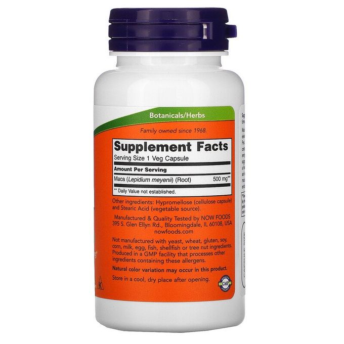 Now Foods Maca, 500 mg, 100 capsules végétarienne Now Foods Maca, 500 mg, 100 capsules végétarienne