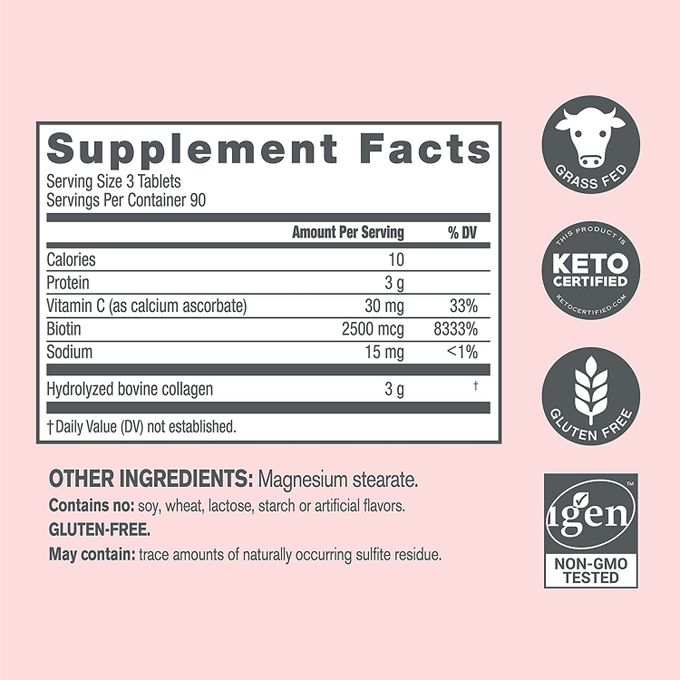 Neocell, Super collagène + Vitamin C & Biotin, 180 comprimés made in usa