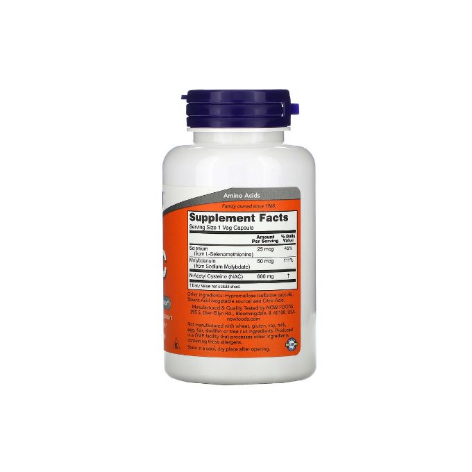Now foods NAC 600 mg avec sélénium 100 capsules