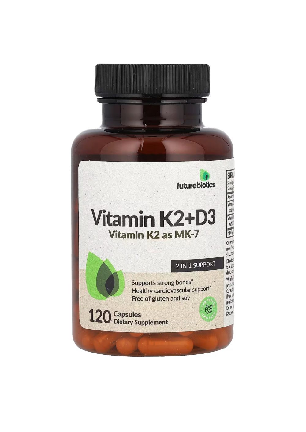 FutureBiotics Vitamines  D3 K2 MK 7- 5000 iu -120 capsules