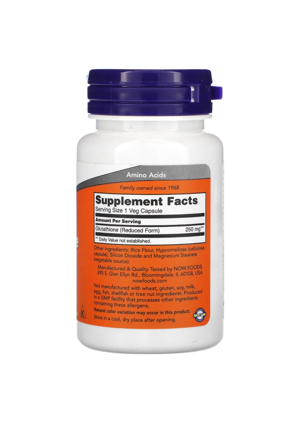Now Foods Glutathione 250 Mg 60 Capsules