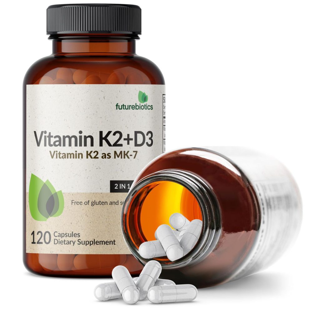 FutureBiotics Vitamines  D3 K2 MK 7- 5000 iu -120 capsules