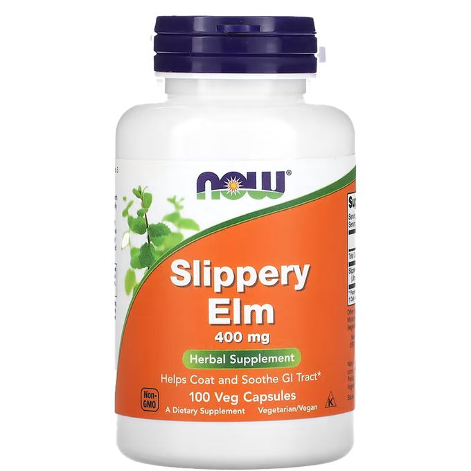 NOW FOODS slippery elm 400 mg (Orme rouge )100 veg capsules