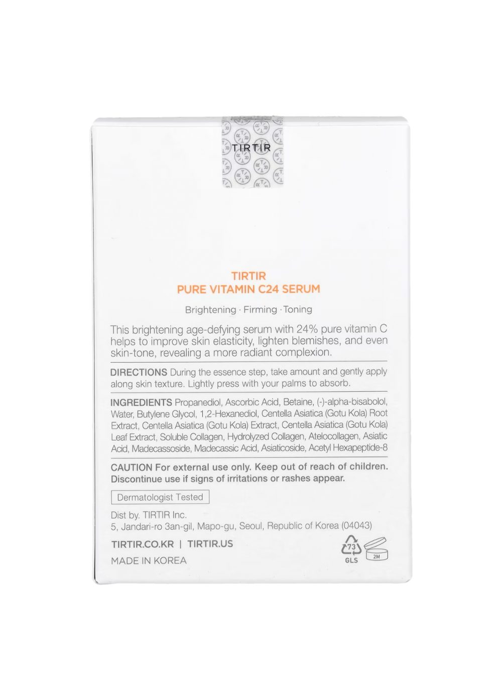 TIRTIR SERUM A la vitamine c 24 pure 30 ml TIRTIR SERUM A la vitamine c 24 pure 30 ml