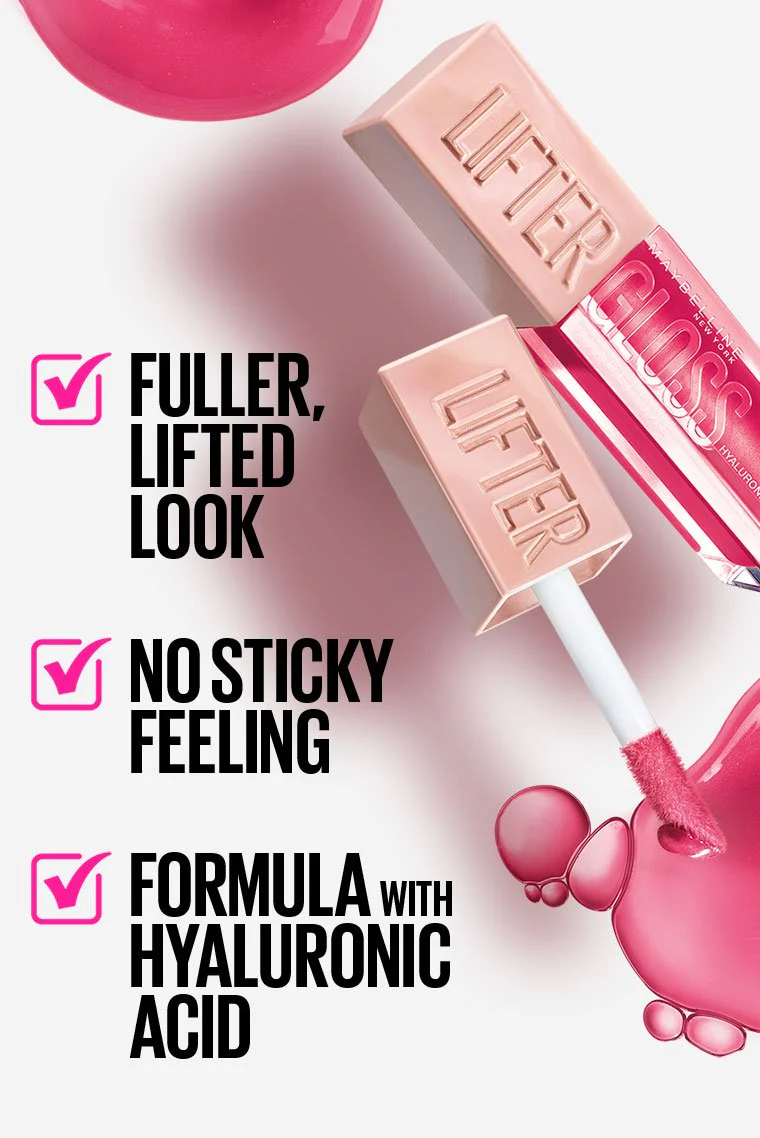 MAYBELLINE LIFTER GLOSS REPULPANT À L’ACIDE HYALURONIQUE les couleurs Disponible/002/003/004/005/007 MAYBELLINE LIFTER GLOSS REPULPANT À L’ACIDE HYALURONIQUE les couleurs Disponible/002/003/004/005/007