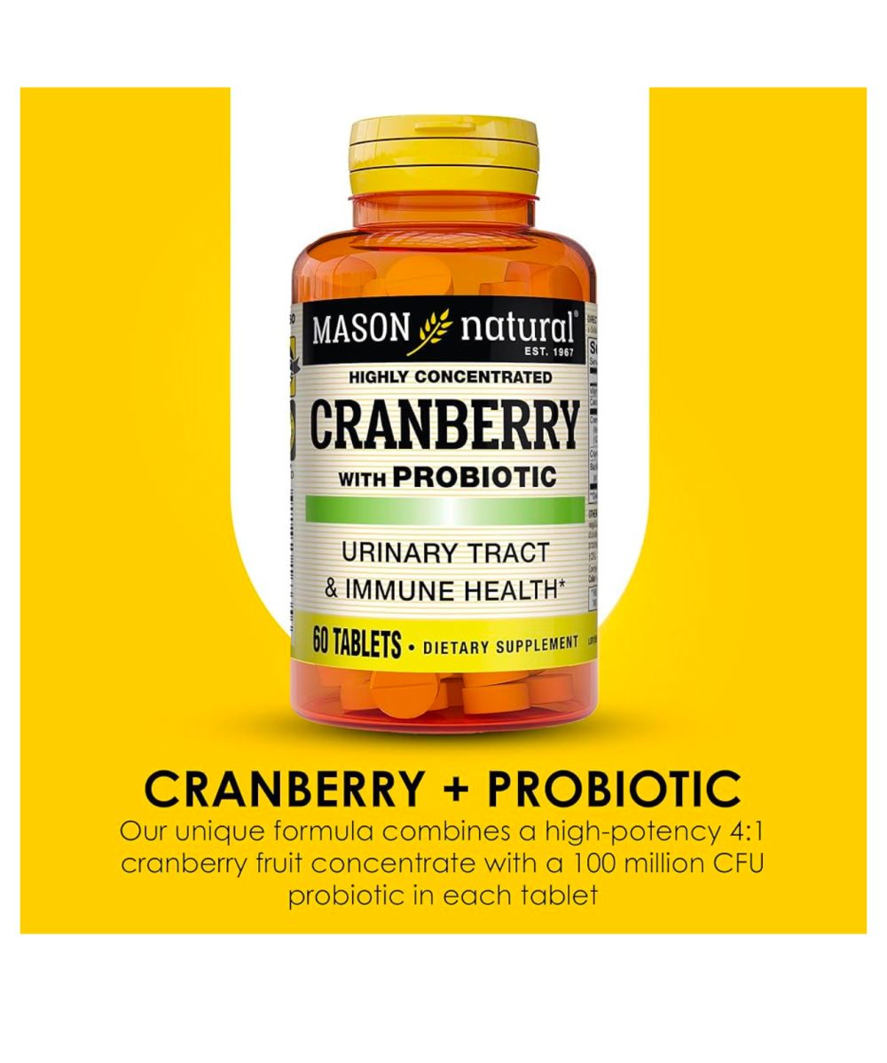 MASON NATURAL CRANBERRY WITH PROBIOTIC 60 TABLETS
