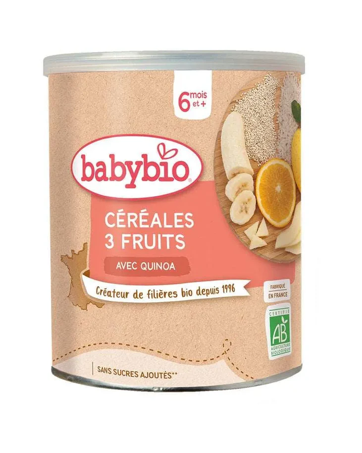 Babybio Céréales 3 Fruits avec Quinoa Bio  220g