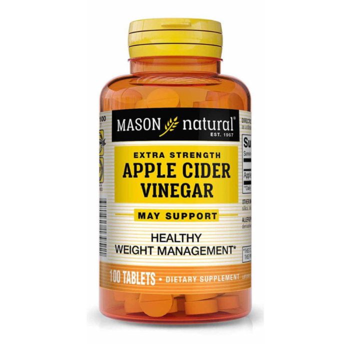 MASON NATURAL EXTRA STRENGTH APPLE CIDER VINEEGAR 100 COMPRIMES