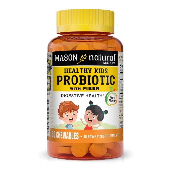 MASON NATURAL HEALTHY KIDS PROBIOTIC WITHE FIBER 60 CHEWABLES