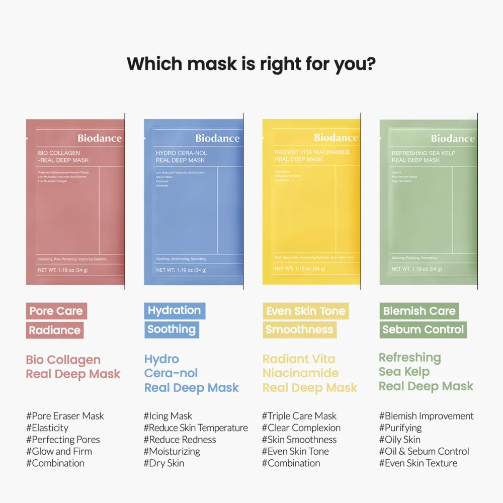 BIODANCE BIO COLLAGEN REAL DEEP MASK PACK DE 4 pcs