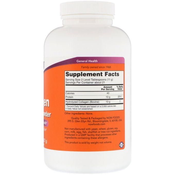 NOW Foods Poudre de peptides de collagène 227 g NOW Foods Poudre de peptides de collagène 227 g