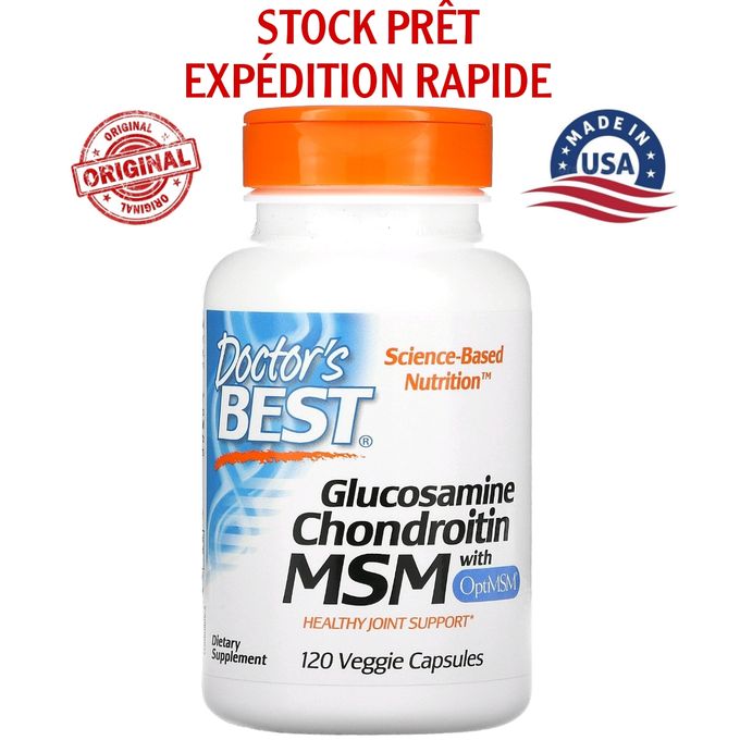 Doctor's Best Glucosamine  chondroïtine, MSM et OptiMSM 120 capsules végétariennes