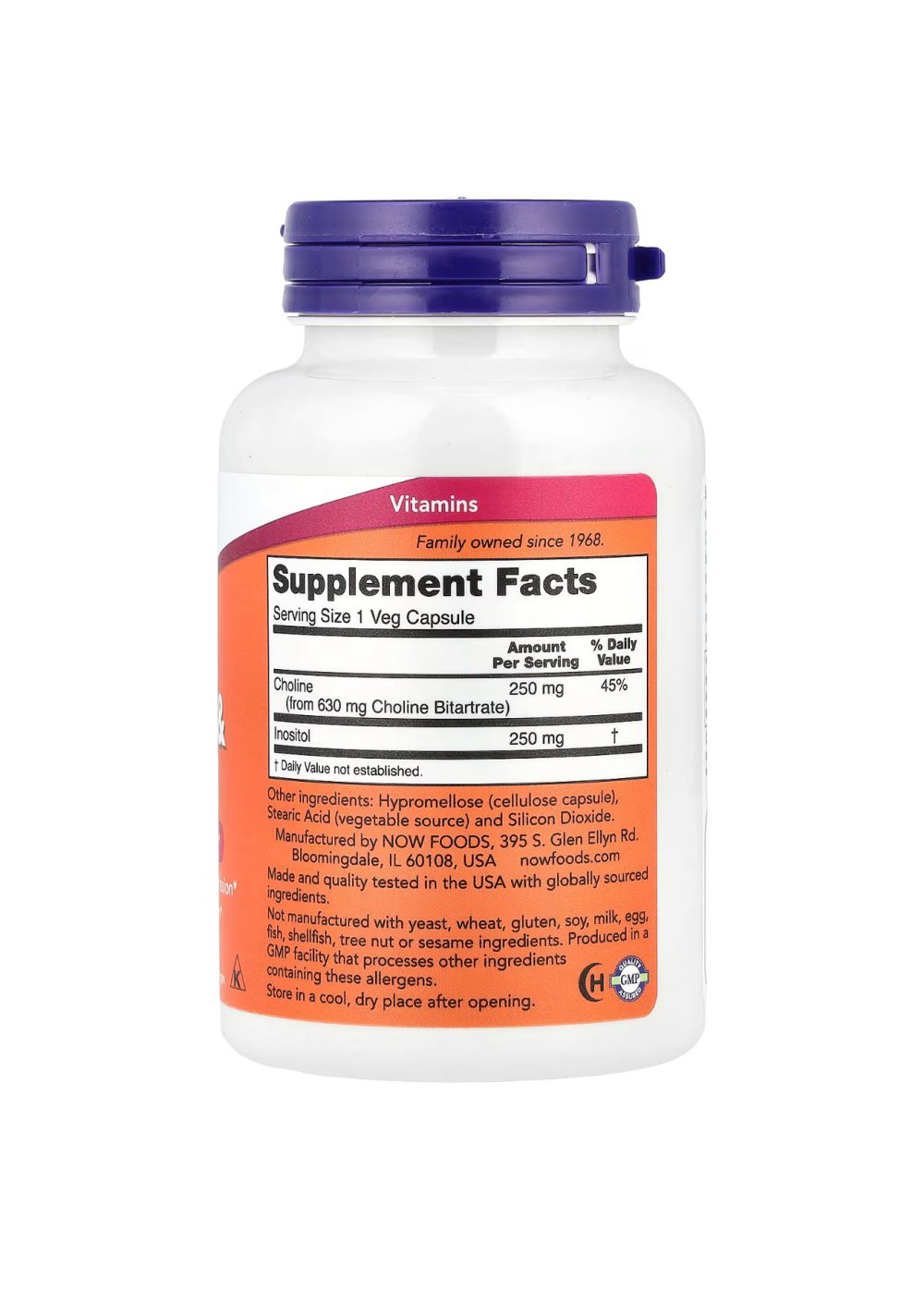 NOW FOODS Choline&Inositol santé du système nerveux 250mg 100 capsules NOW FOODS Choline&Inositol santé du système nerveux 250mg 100 capsules
