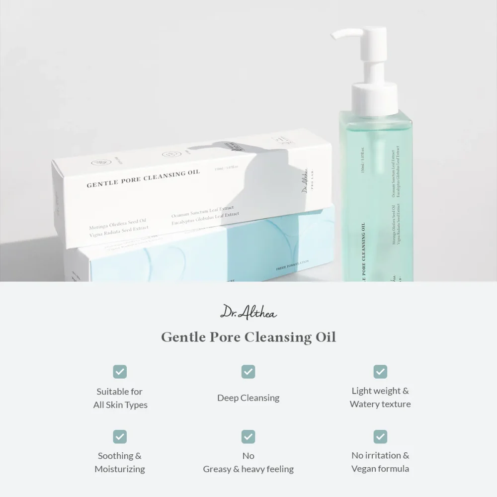 DR ALTHEA GENTLE PORE VEGAN CLEANSING OIL 150ML DR ALTHEA GENTLE PORE VEGAN CLEANSING OIL 150ML